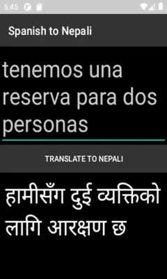 Spanish to Nepali Translator android App screenshot 0