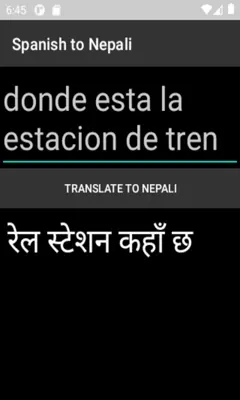 Spanish to Nepali Translator android App screenshot 1