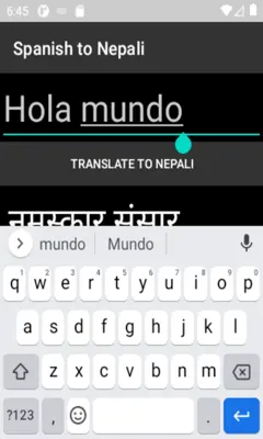 Spanish to Nepali Translator android App screenshot 2